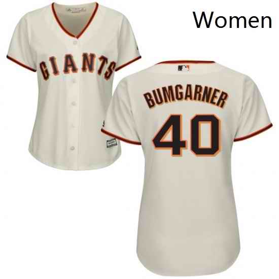 Womens Majestic San Francisco Giants 40 Madison Bumgarner Replica Cream Home Cool Base MLB Jersey